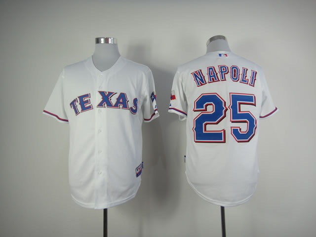 Men Texas Rangers #25 Napoli White MLB Jerseys